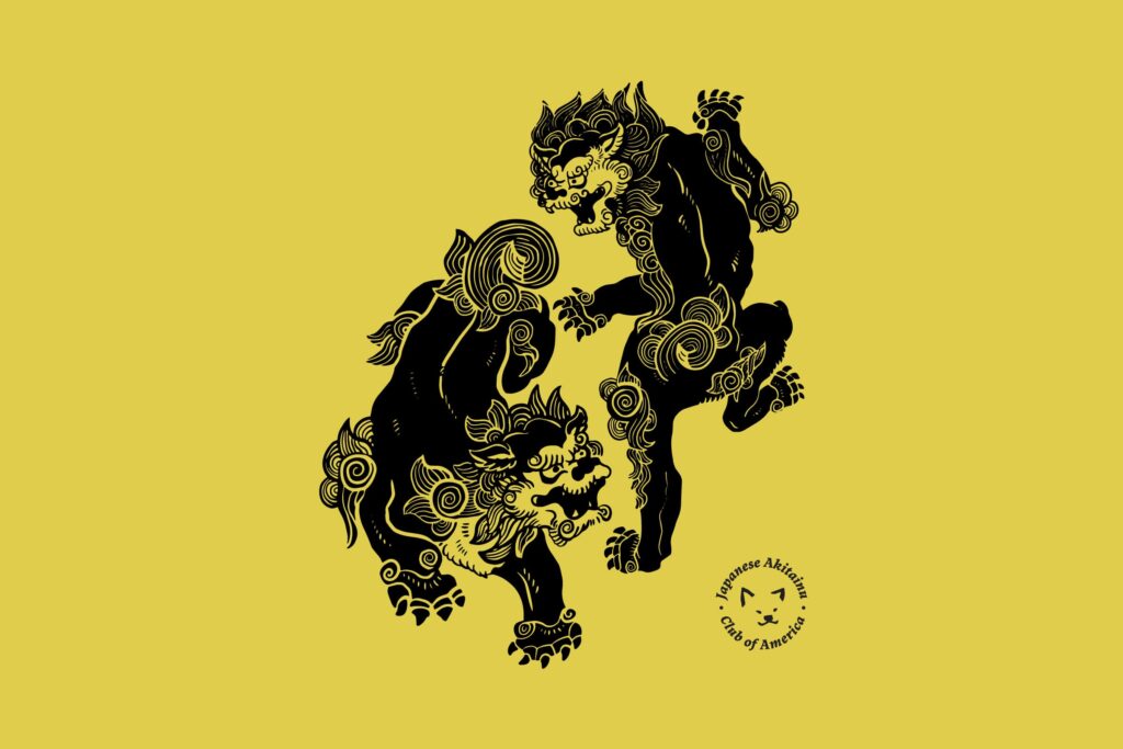 JACA Japanese Akita Komainu illustration poster design