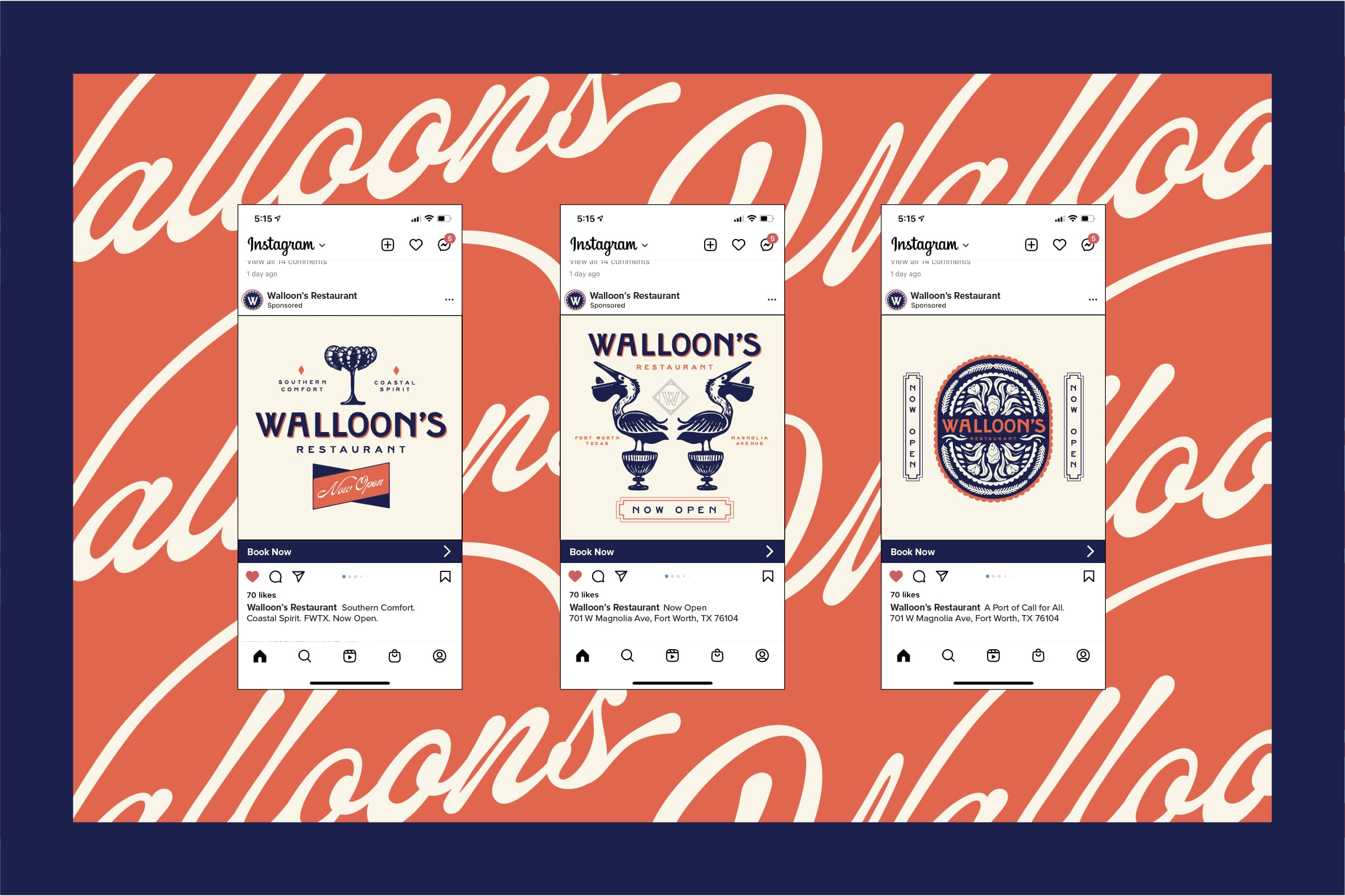 walloon's restaurant branding design identity social media