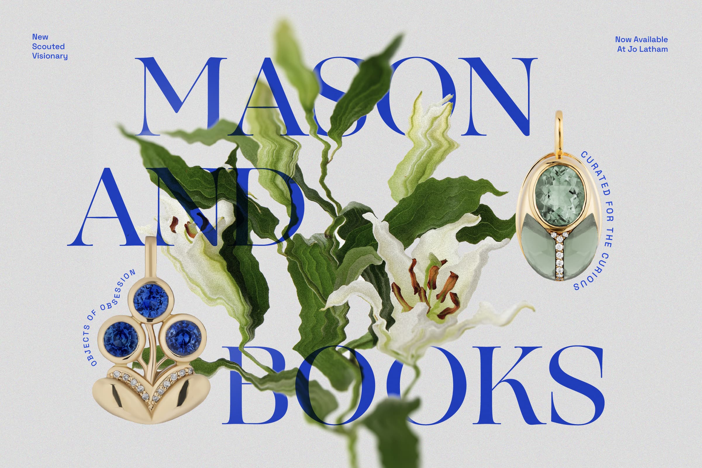 advertising campaign for Jo Latham and Mason and Books jewelry design