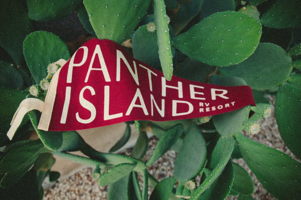 Panther Island RV Resort graphic design oxford pennant