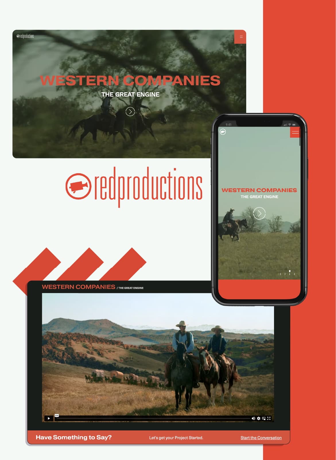 Red Productions website design western companies screenshots