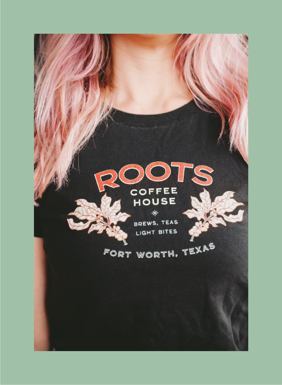 roots coffee house branding design tshirt apparel
