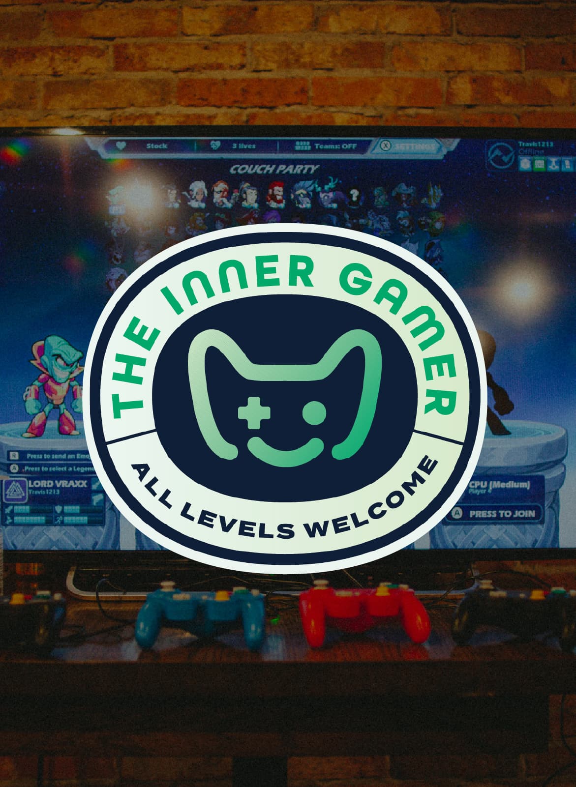 the inner gamer design badge on a representative background
