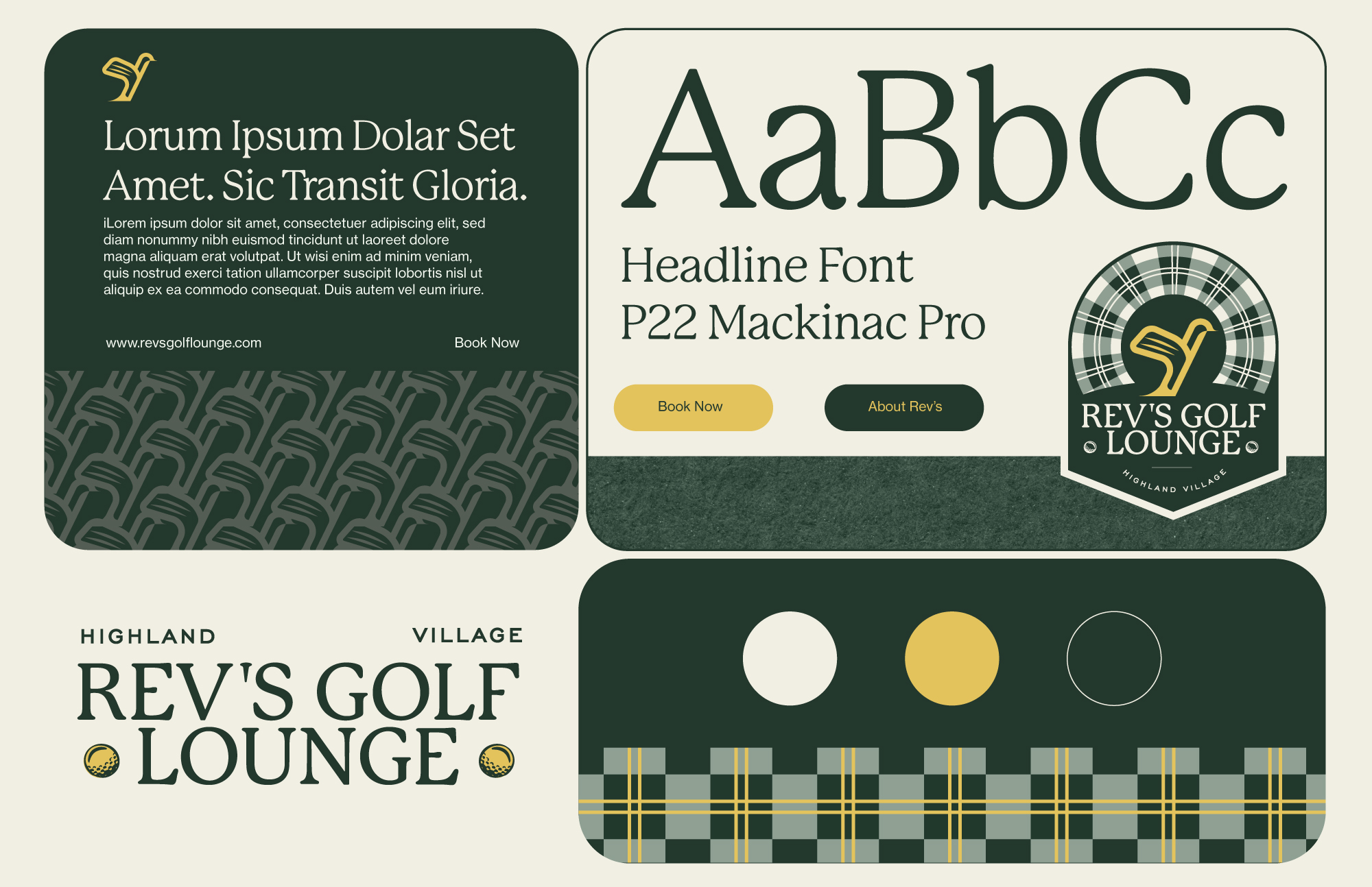 revs golf lounge branding and visual identity