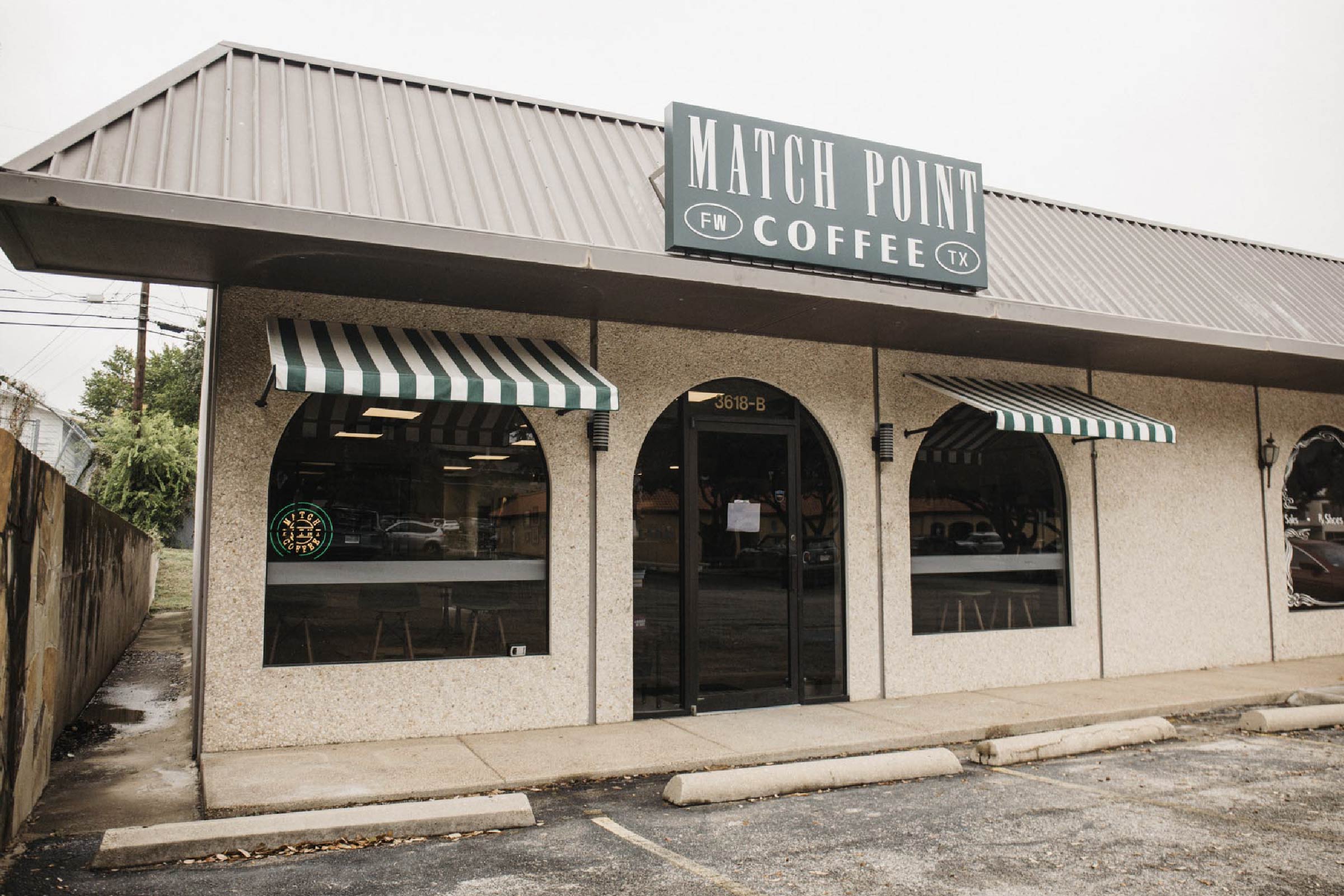 match point coffee building signs