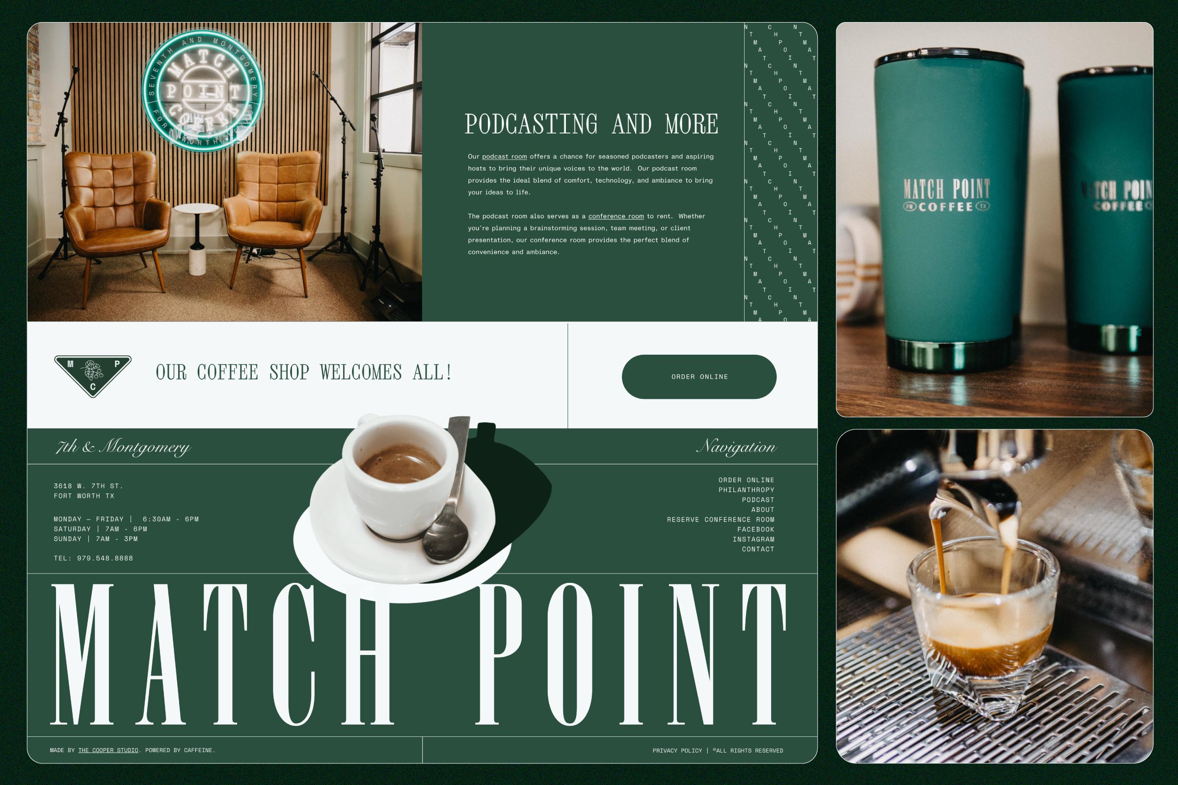 match point coffee footer feature from website