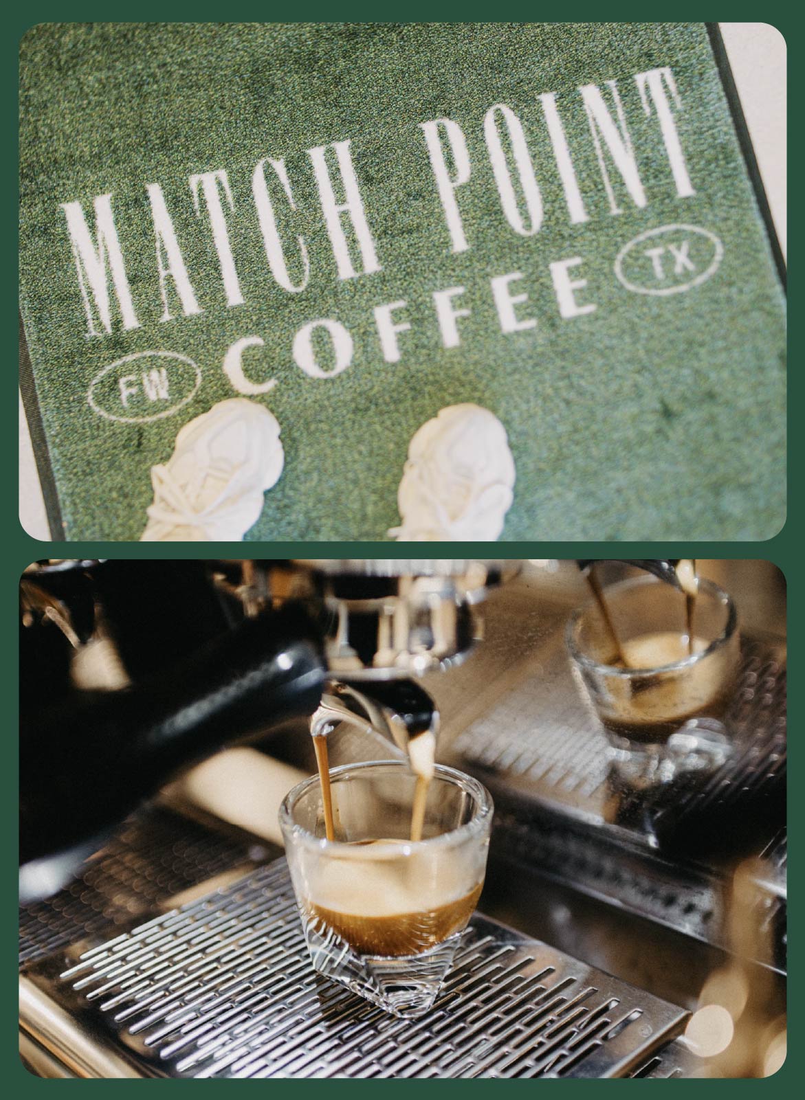 match point coffee mat and espresso