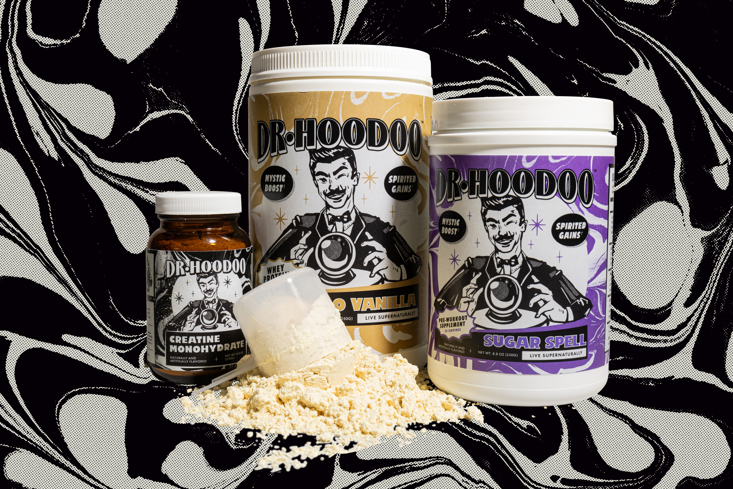 hero shot of packaging for dr hoodoo