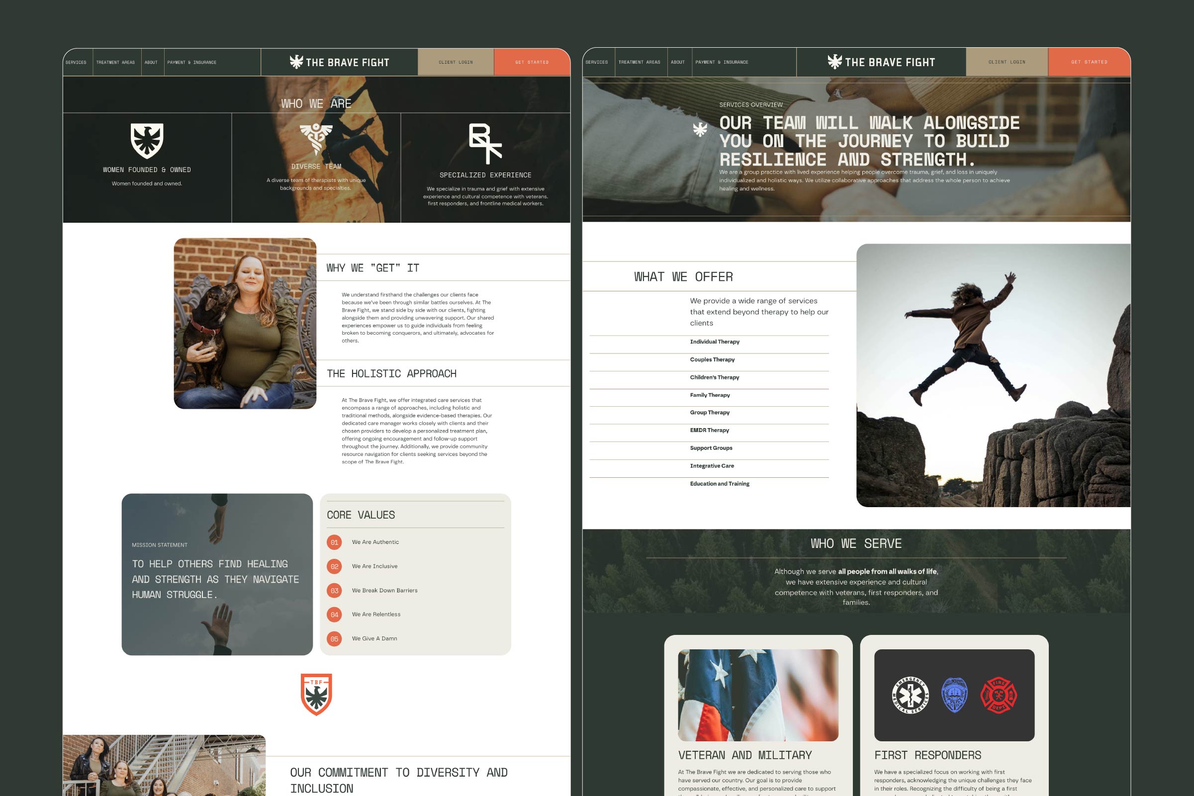 the brave fight branding and web design and development