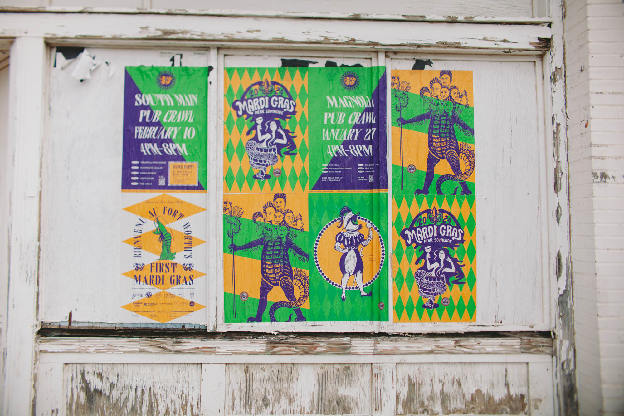 mardi gras near southside wheatpasting