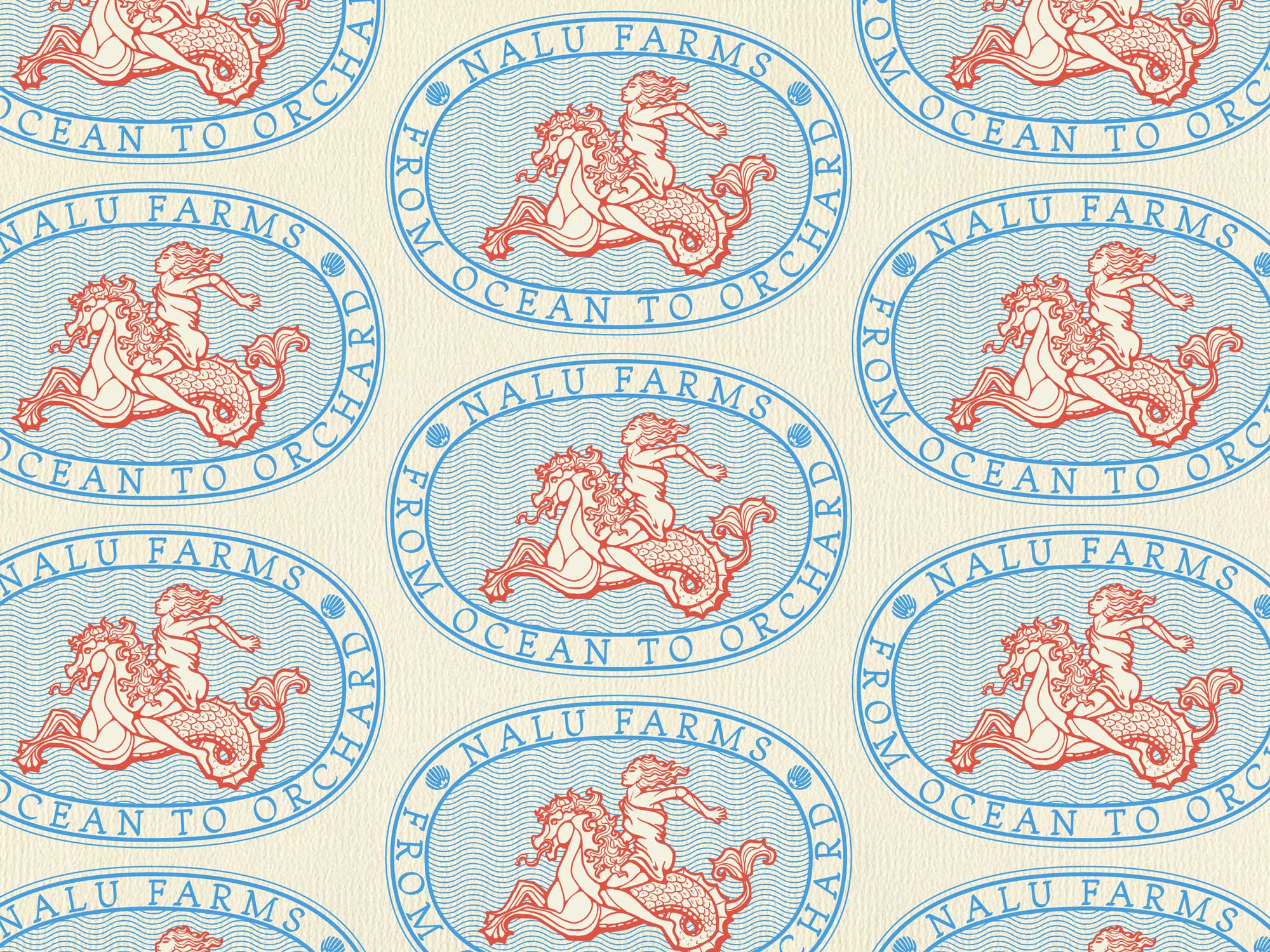 pattern of badge for nalu farms kona coffee farm